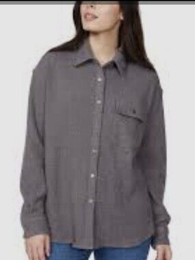 Waffle-Knit Button-Front Camisole Top - Gray